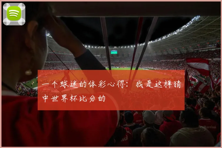 一个球迷的体彩心得：我是这样猜中世界杯比分的